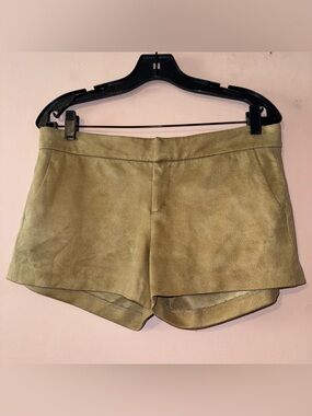 SOLD Design Lab Y2K Tan Suede Micro Mini Shorts Size L